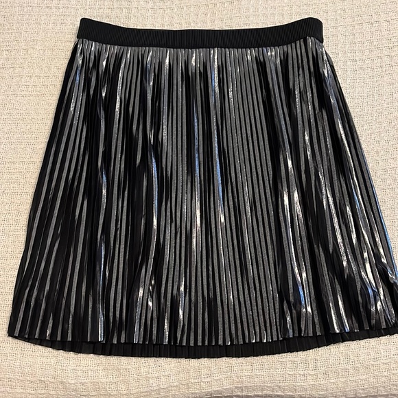 Express Dresses & Skirts - Express pleated silver foil skirt